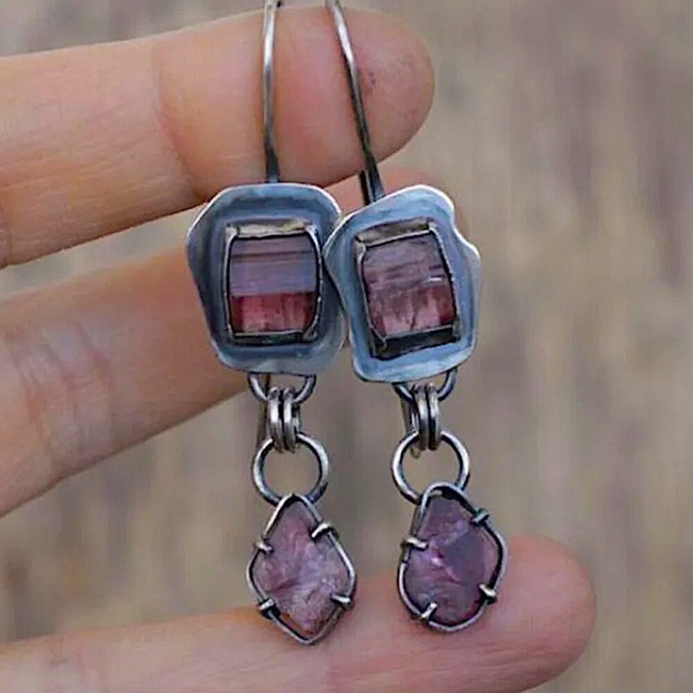 Vintage Handmade Geometric Dangle Earrings